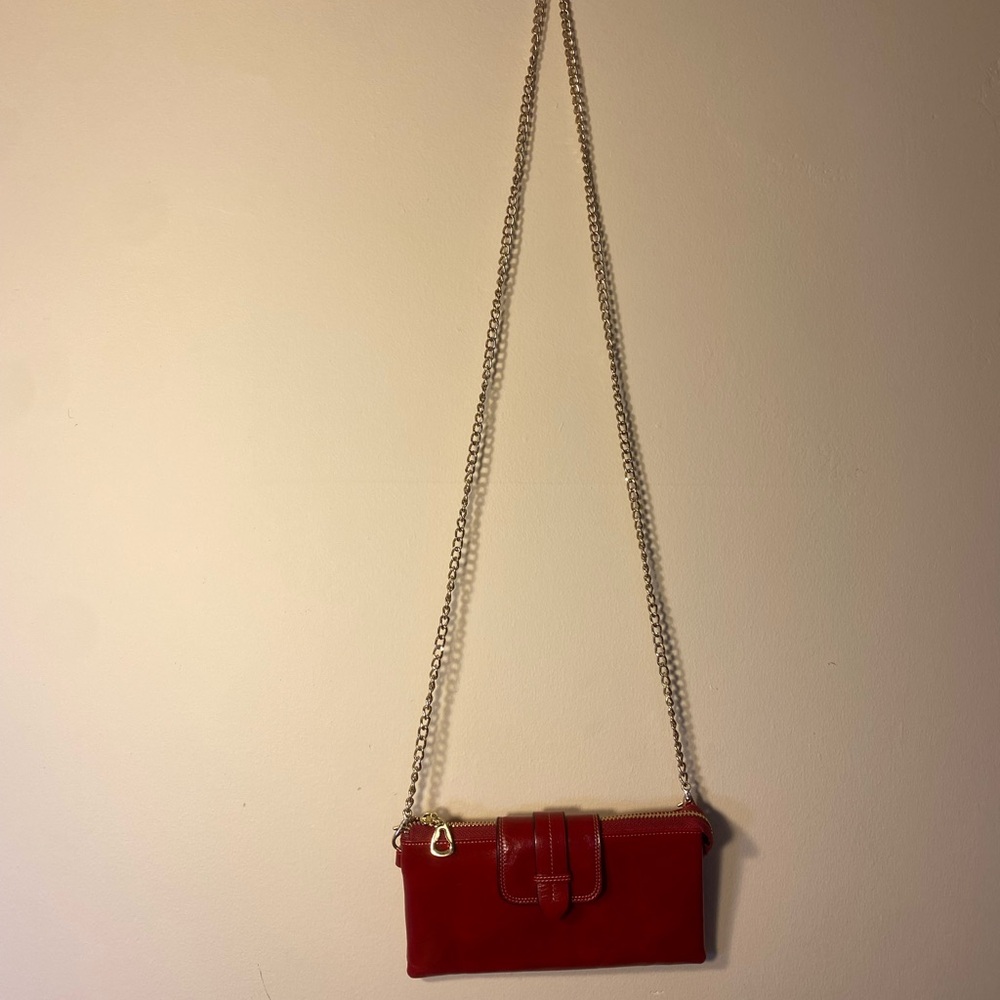 Genuine Red Leather Wallet Purse